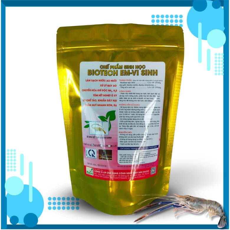 Biotech EM-Vi Sinh — gói đơn + tôm